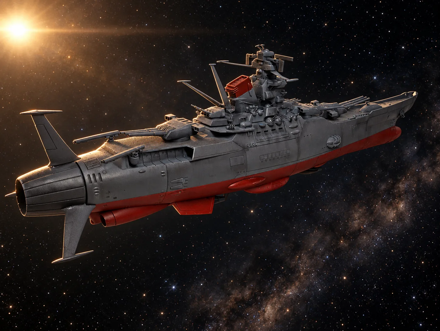 Second AI-generated interpretation of my Space Battleship Yamato model