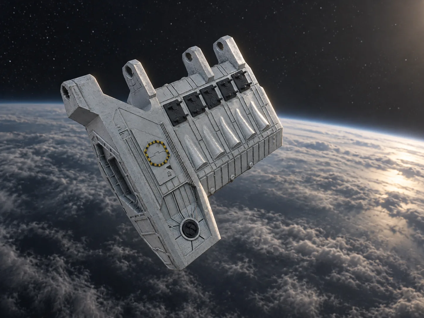 AI-generated interpretation of my Sulaco emergency escape vehicle model
