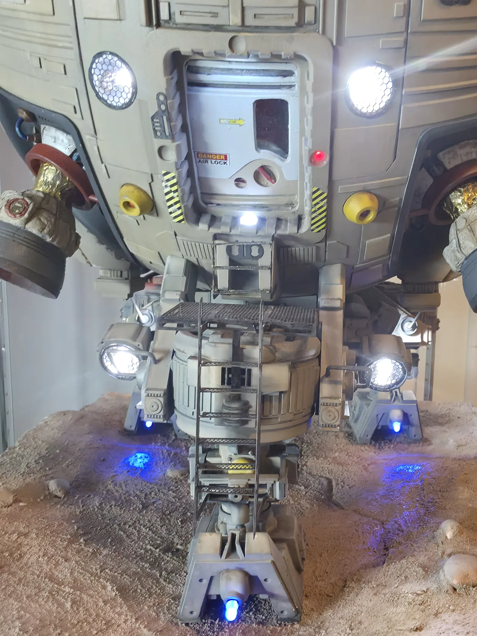 Original photograph of my Mars Hopper airlock ladder and illuminated landing feet