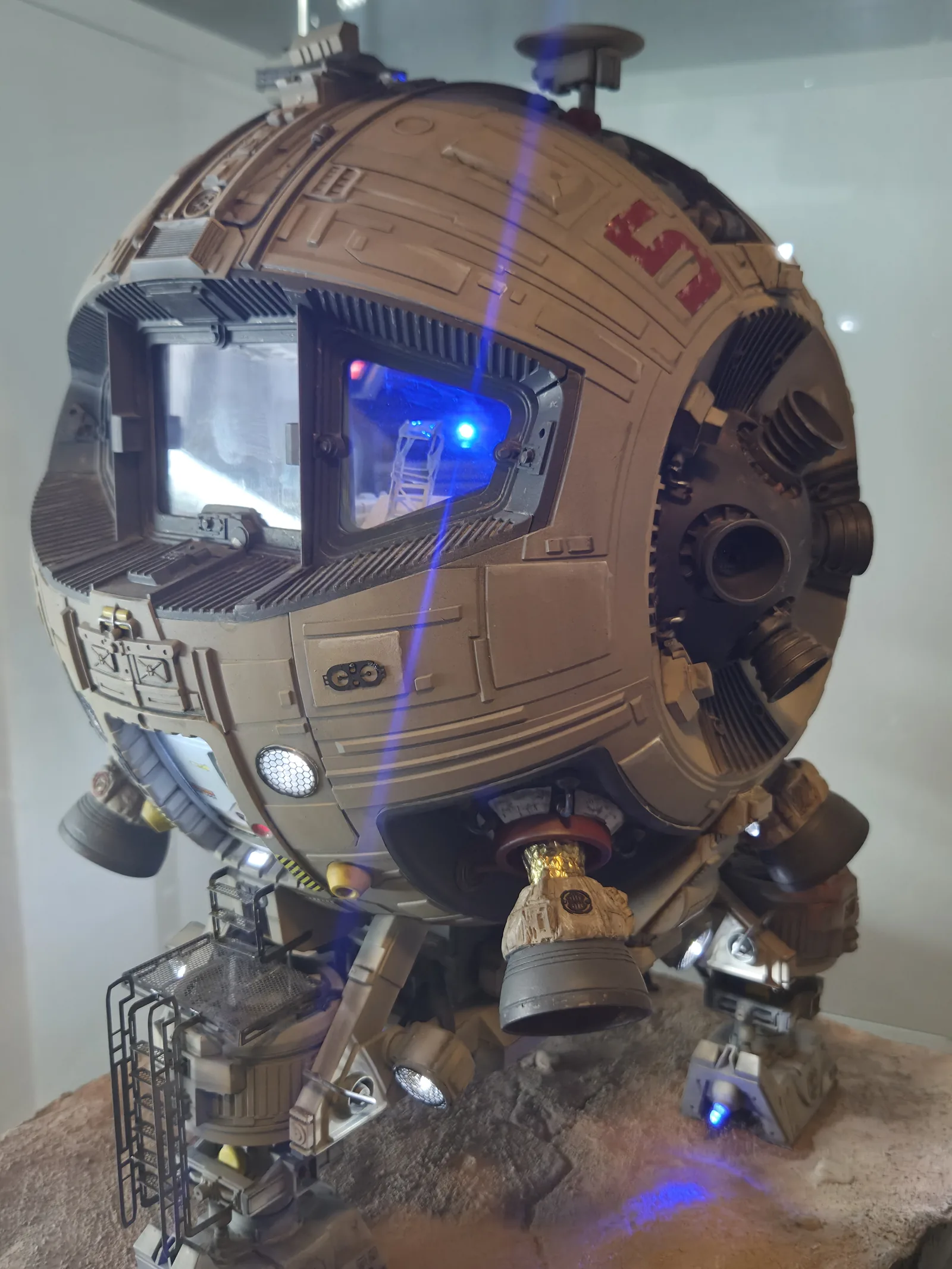 Original side view of my Mars Hopper model showing its red number 5 and blue interior lights