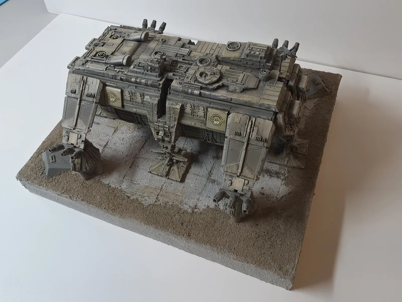Original elevated photograph of my Con-Am shuttle model, landing pad and separate small view-hole fixture