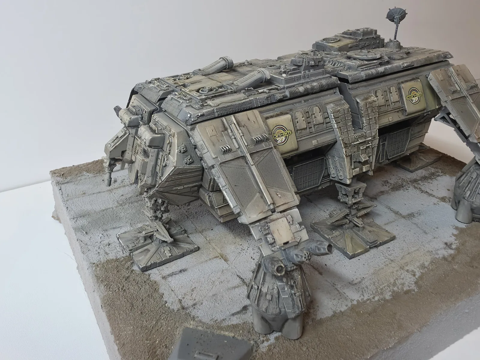 Original oblique photograph of my Con-Am shuttle model, showing the side and landing supports